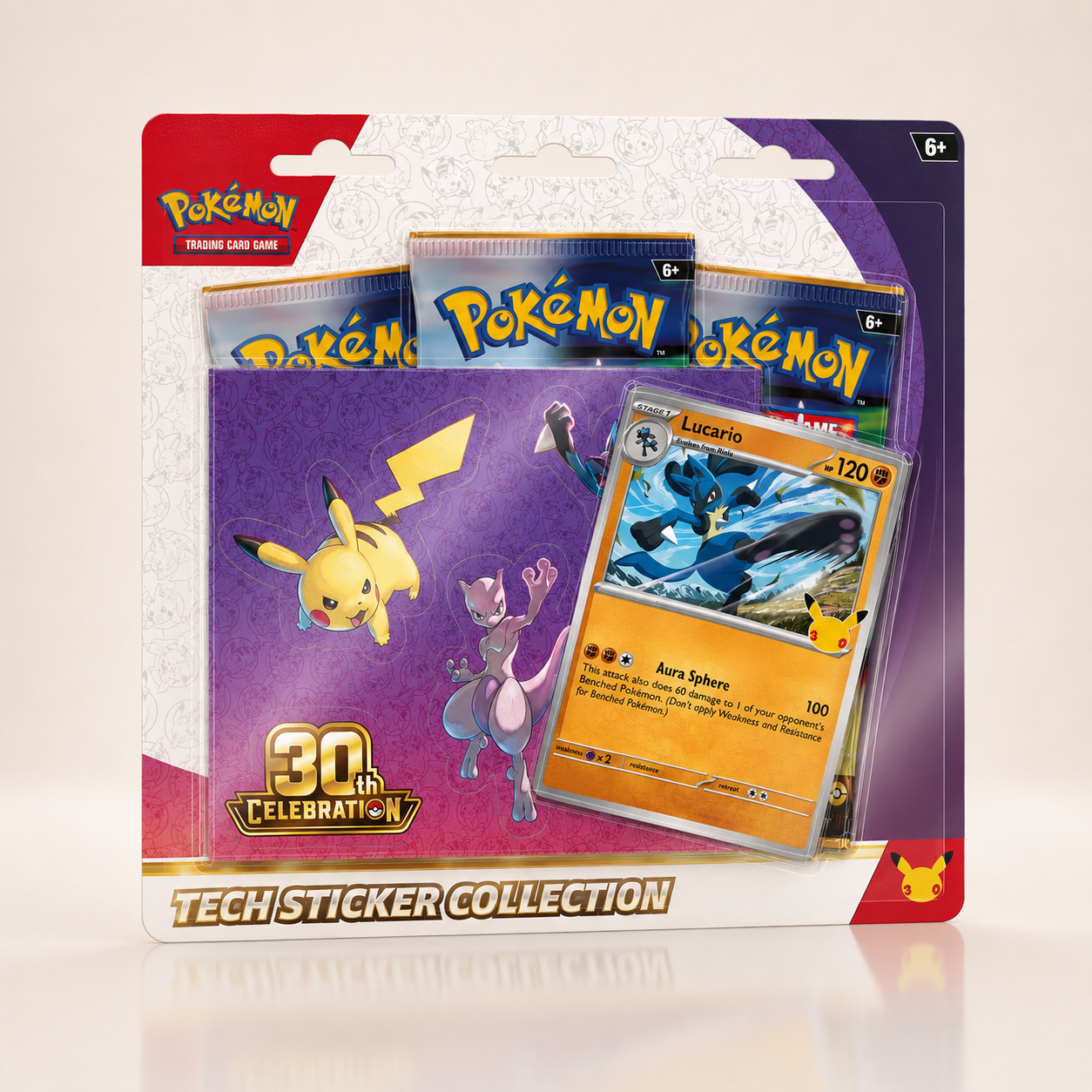 30th Celebration Tech Sticker Collection with Lucario and Mew